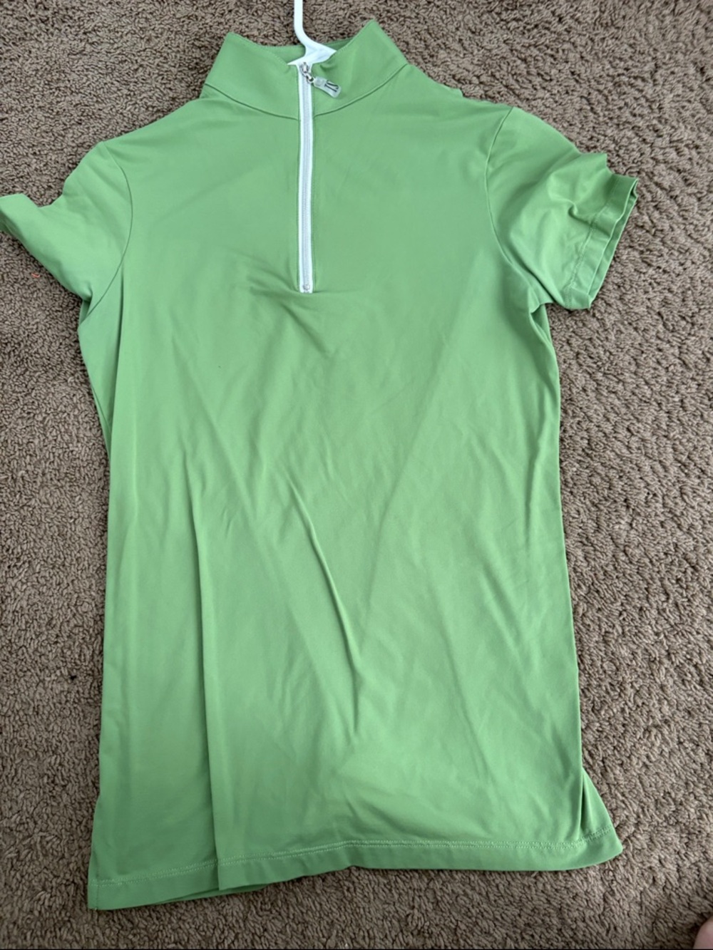 The Tailored Sportsman Sage Green Quarter-Zip Mock Neck Top